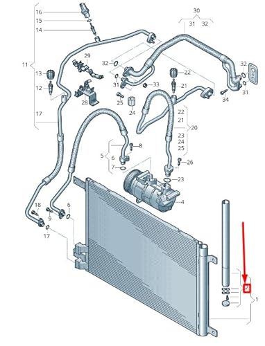 Passend für Volkswagen Passat B8 3G Klimaanlage Luftentfeuchter 5Q0298403C Original von gtvtrading