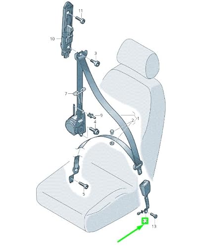 Passend für Volkswagen Passat B8 3G Sitzgurt vorne rechts 3G0857756Hjda Original von gtvtrading