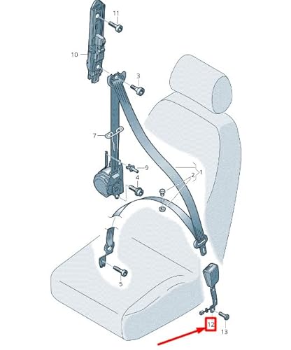 Passend für Volkswagen Passat B8 3G Sitzgurt vorne rechts 3G2857756Cjda Original von gtvtrading