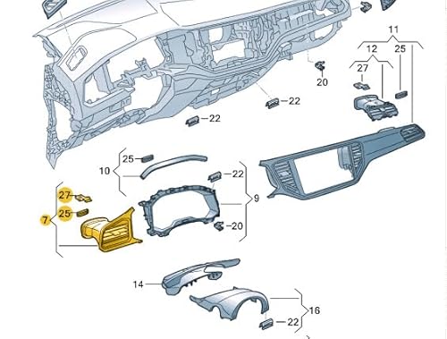 Passend für Volkswagen T-Roc A11 Lüftungsgitter Armaturenbrett Vorne Links Lhd 2Ga858415Cqzx Original von gtvtrading