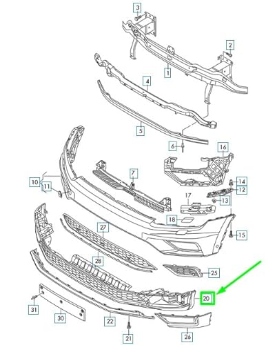 Passend für Volkswagen Tiguan Ad Mk2 Frontstoßstange Unterer Spoiler 5Na8059039B9 Original von gtvtrading