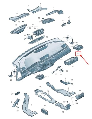 Passend für Vw Cc 35 Lufteinlassgitter Armaturenbrett Rechts Rhd 3Ac819702Amai Original von gtvtrading