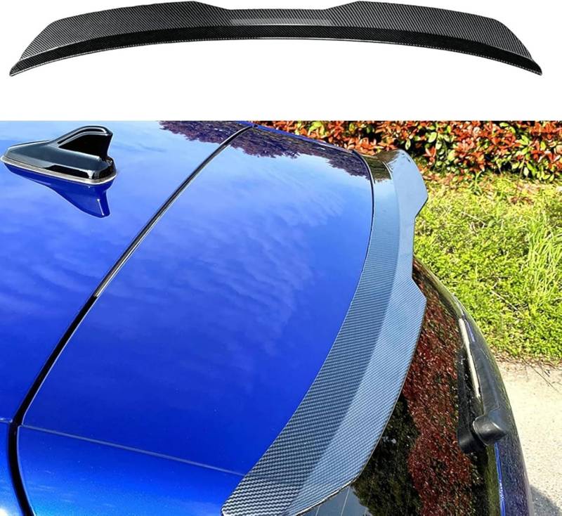 Auto Heckspoiler Flügel für Renault Twingo III 2014-2019 2020 2021 2022 2023 2024, ABS HeckspoilerflüGel Kofferraumdachspoiler Rear Wing Decoration Body Attachments,Carbon Fiber Look von gzqfc