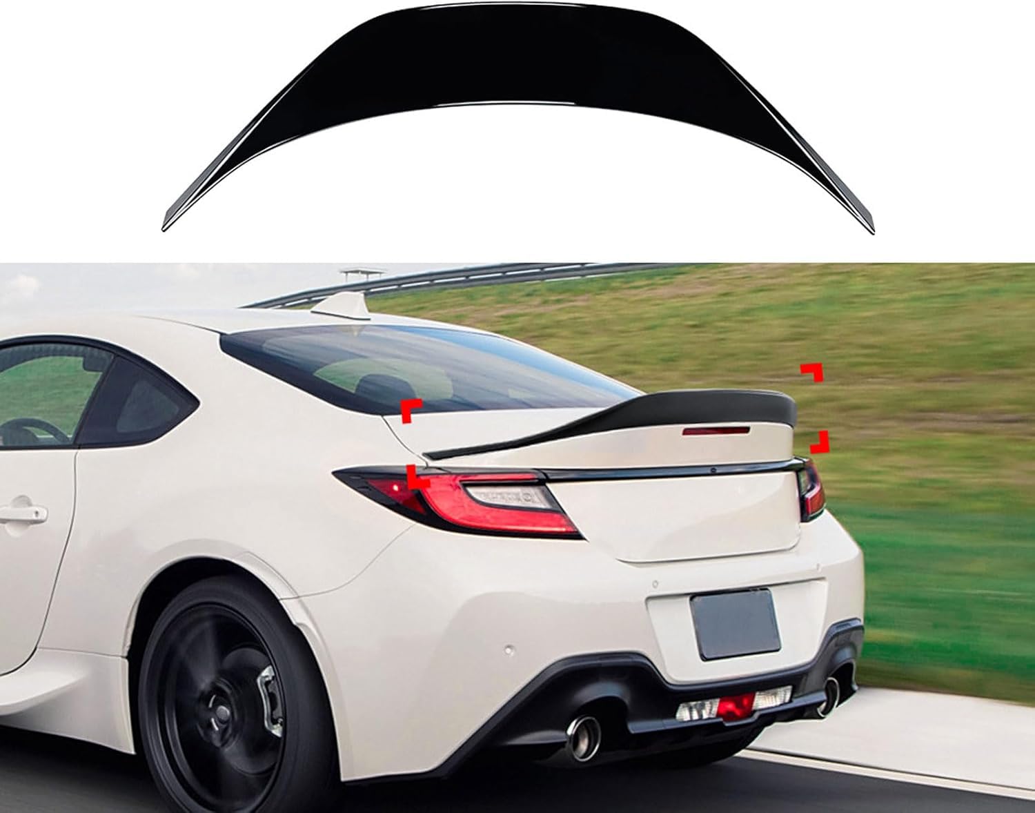 Auto Heckspoiler Flügel für Subaru BRZ 2022 2023 2024, ABS HeckspoilerflüGel Kofferraumdachspoiler Rear Wing Decoration Body Attachments,Glossy Black von gzqfc