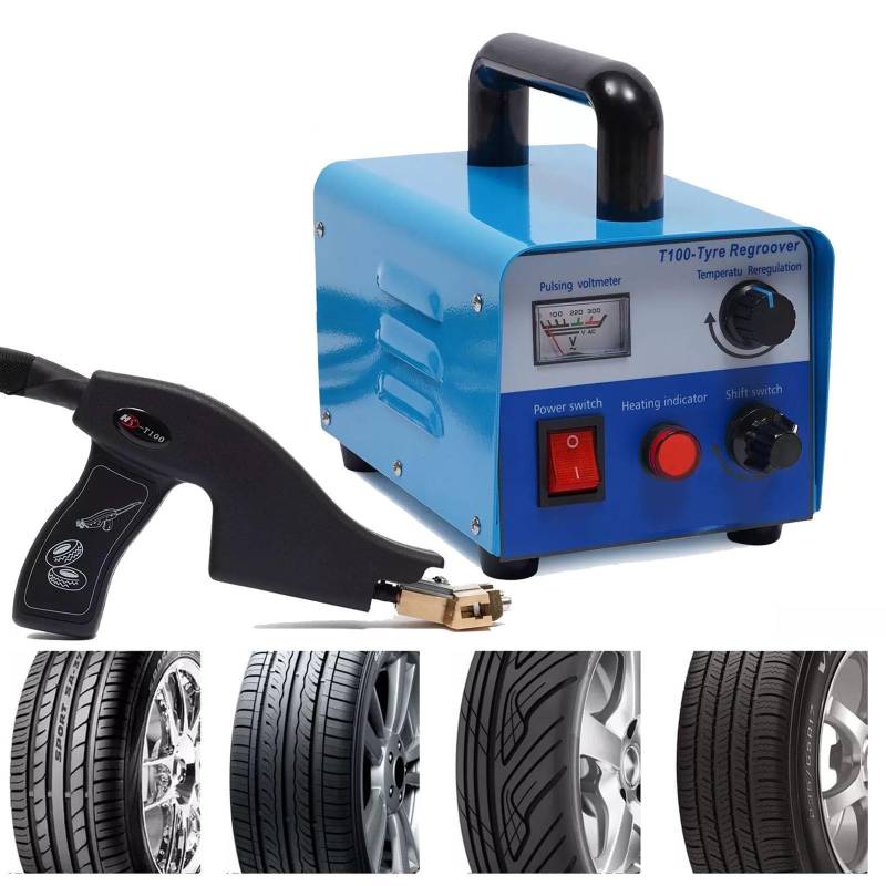 hKjPlvf Tire Groove Cutter,Tire Grooving Tool, 350W Rubber Tire Grooving Machine Iron Tire Groover Cutter, Professional Tire Grooving Heater with 20 Blades for Any Tires, Retreading Old Tires von hKjPlvf