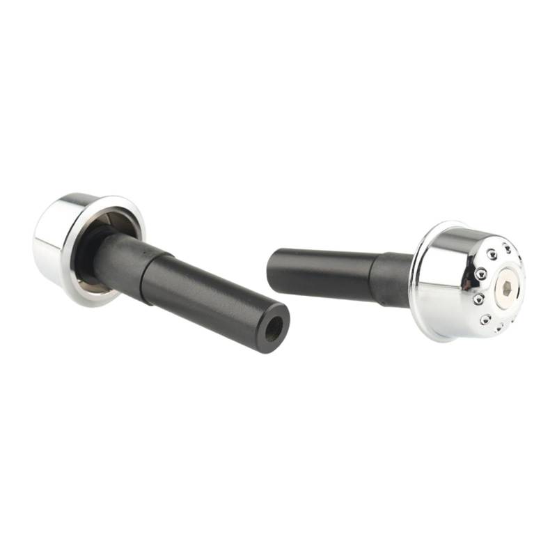 harayaa 2X Motorradstange Enden Motorrad -Lenkerstecker Universal M6 -Gewinde -Teile Motorradstangen -Stecker Griffstabs -Kappen -Endstopfen, Silber von harayaa