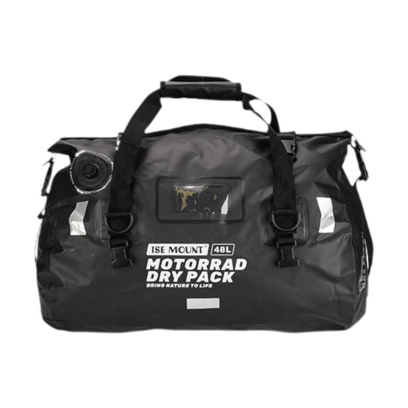 harayaa Motorrad-Gepäcktasche, Motorrad-Rücksitzträger, Sattel, Seesack, Gepäckrolle für Reisen, Schwarz Und 48l von harayaa