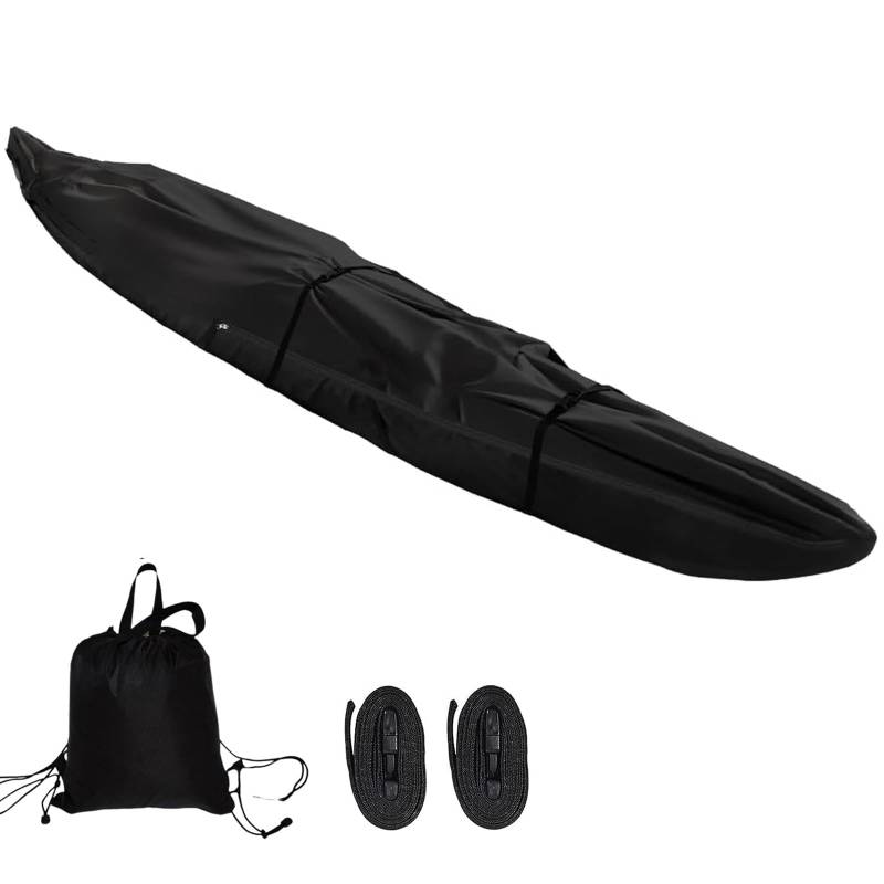 Bootsplane Kajak Abdeckung UV,420D Kanu Abdeckung Plane Bootsplane Kanu Abdeckplanekanu Kajak Abdeckplane Persenning Wasserdicht Staubdicht Abdeckplane für Kanu Kajak(Black,10FT) von hardtry