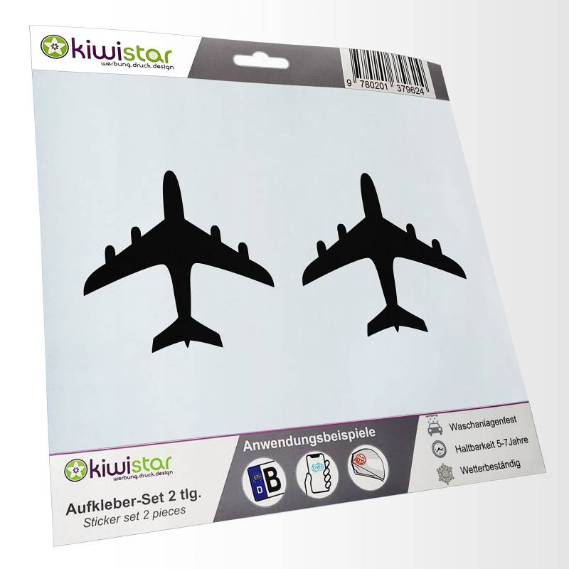 - 2X Kennzeichenaufkleber -Flugzeug - Airplane Aufkleber für Auto, Laptop, Fahrrad, LKW, Motorrad Mehrfarbig JDM Decal Racing von hauptsachebeklebt