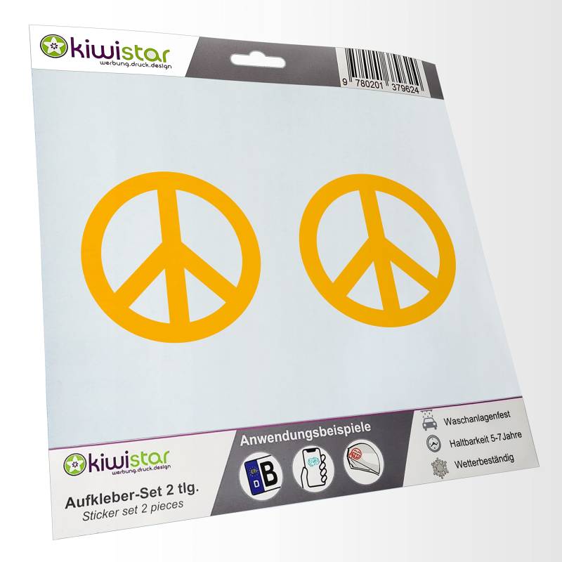 - 2X Kennzeichenaufkleber - Peace - Friedenszeichen - Autoaufkleber - Evolution Charles Darwin Aufkleber für Auto, Laptop, Fahrrad, LKW, Motorrad Mehrfarbig JDM Decal Racing von hauptsachebeklebt