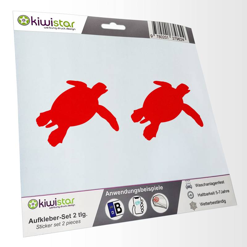 - 2X Kennzeichenaufkleber -Schildkröte - Turtle - Reptil Aufkleber für Auto, Laptop, Fahrrad, LKW, Motorrad Mehrfarbig JDM Decal Racing von hauptsachebeklebt