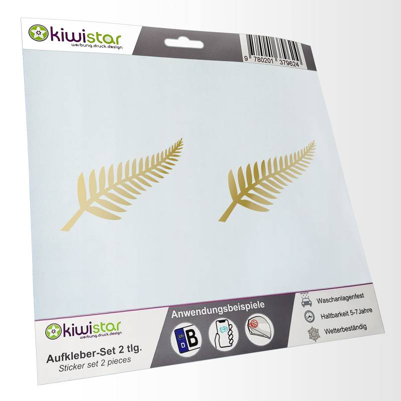 - 2X Kennzeichenaufkleber -Silver Fern - Neuseeland - Kiwis Aufkleber für Auto, Laptop, Fahrrad, LKW, Motorrad Mehrfarbig JDM Decal Racing von hauptsachebeklebt