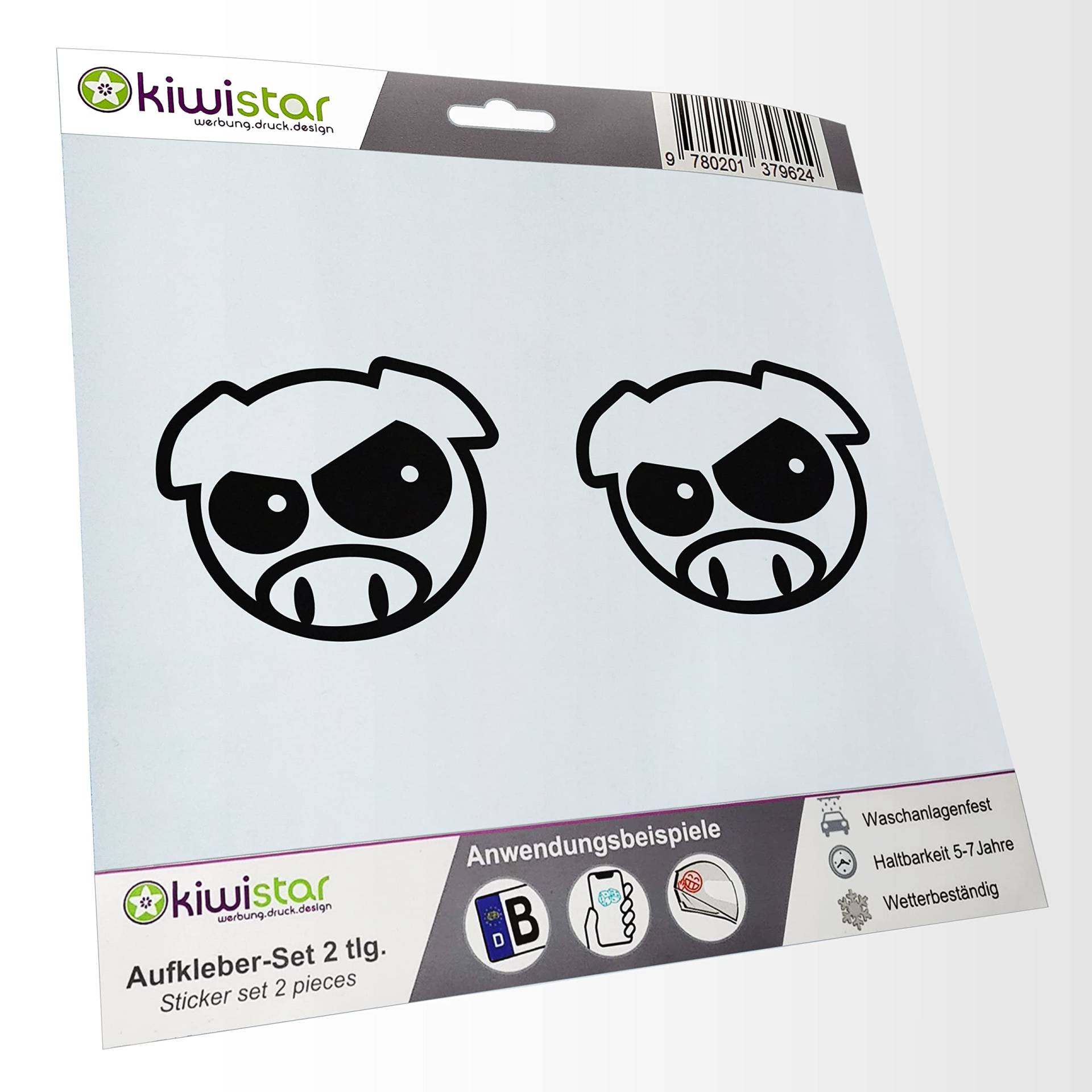 - 2X Kennzeichenaufkleber - Wütendes Schwein - Angry Pig - Autoaufkleber - Evolution Charles Darwin Aufkleber für Auto, Laptop, Fahrrad, LKW, Motorrad Mehrfarbig JDM Decal Racing von hauptsachebeklebt