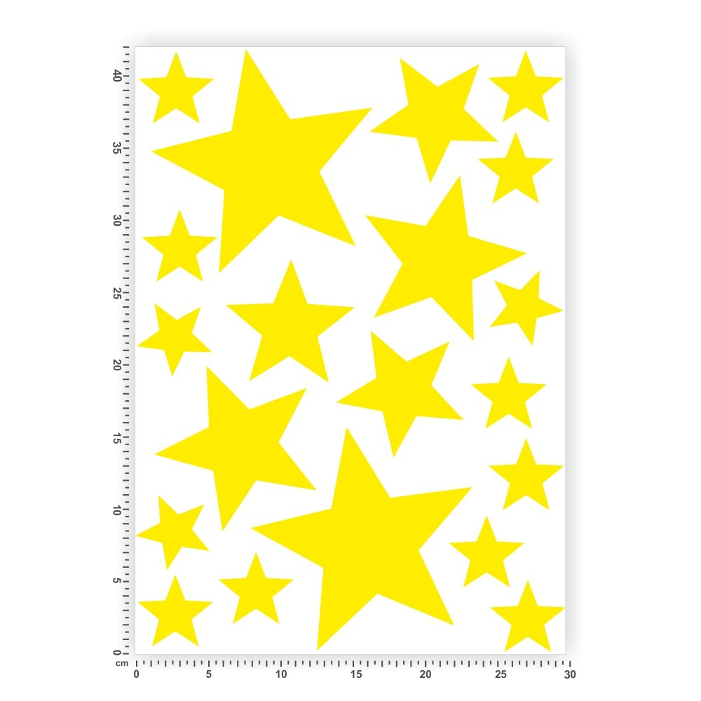 Bogengröße A3 - Sterne - Selbstklebende Folie - Stars Set1 IN 15 Farben - Neon + Chrom! Sticker Aufkleber von hauptsachebeklebt