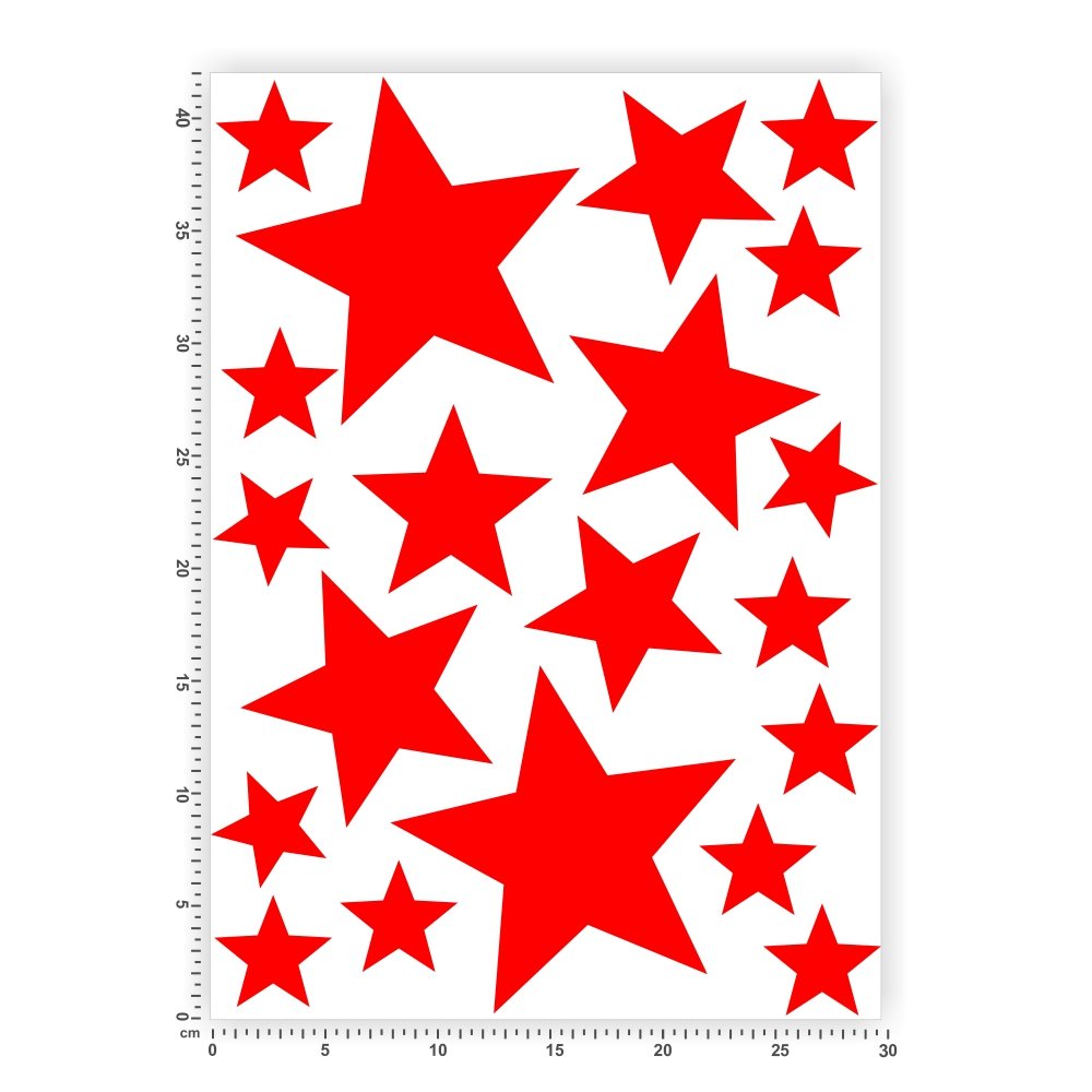 Bogengröße A3 - Sterne - Selbstklebende Folie - Stars Set1 IN 15 Farben - Neon + Chrom! Sticker Aufkleber von hauptsachebeklebt