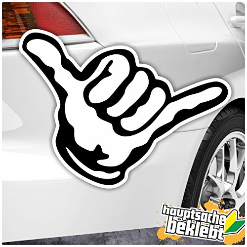 Kiwistar - Autoaufkleber - 20x13 cm - Hang Loose - Surfer Hand für Auto, Laptop, Fahrrad, LKW, Motorrad Aufkleber Mehrfarbig Sticker Decal von hauptsachebeklebt