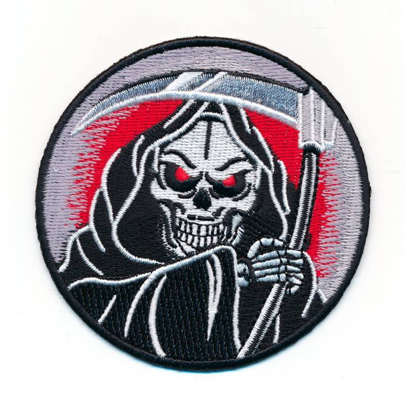 hegibaer 45 mm Sensenmann Gevatter Tod Grim Reaper Gothic Patch Aufnäher Aufbügler 1010 A von hegibaer