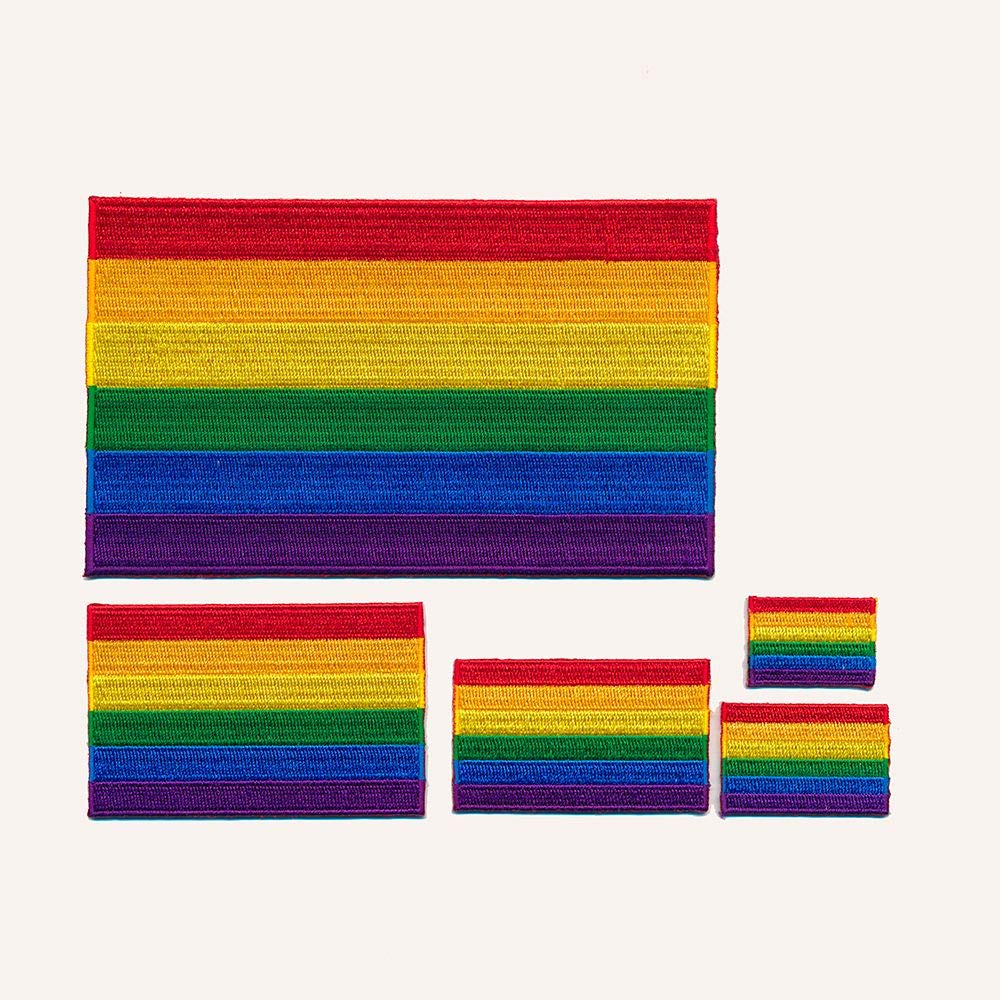 5 Regenbogen Flaggen LGBT Pride Gay Pride Flag Patch Aufnäher Aufbügler Set 1036 von hegibaer