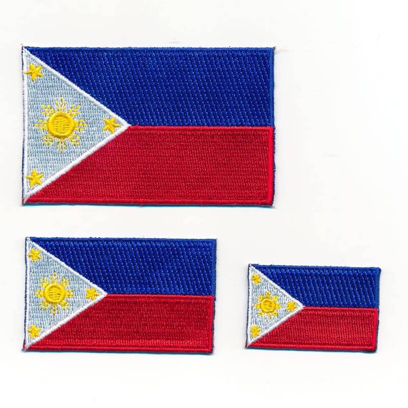 hegibaer 3 Philippinen Flaggen Manila Luzon Flags Patches Aufnäher Aufbügler Set 0114 von hegibaer