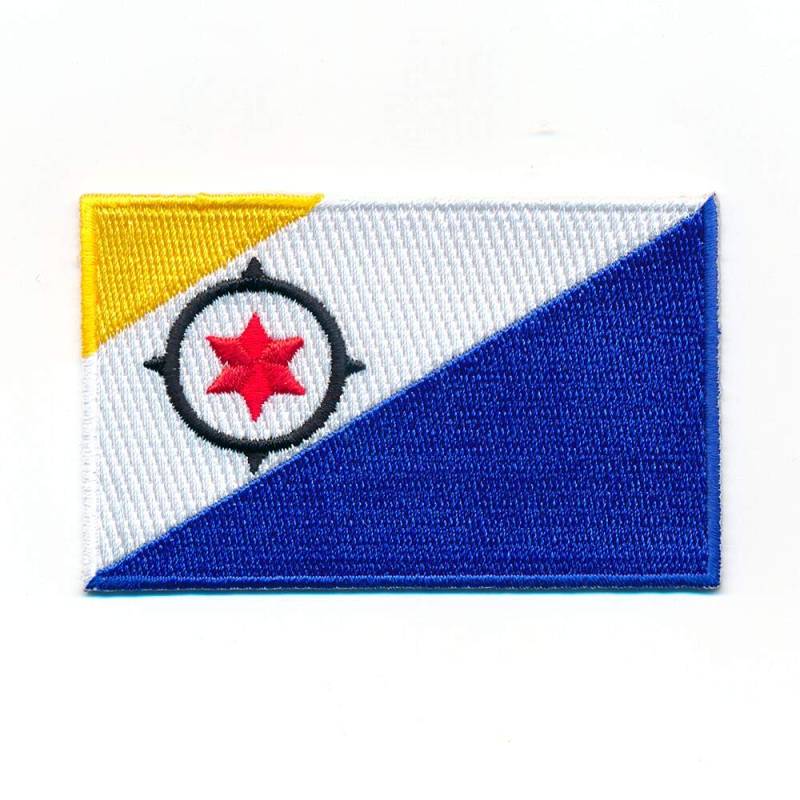 hegibaer 40 x 25 mm Bonaire Flagge Insel Flag Kralendijk Patch Aufnäher Aufbügler 0201 A von hegibaer