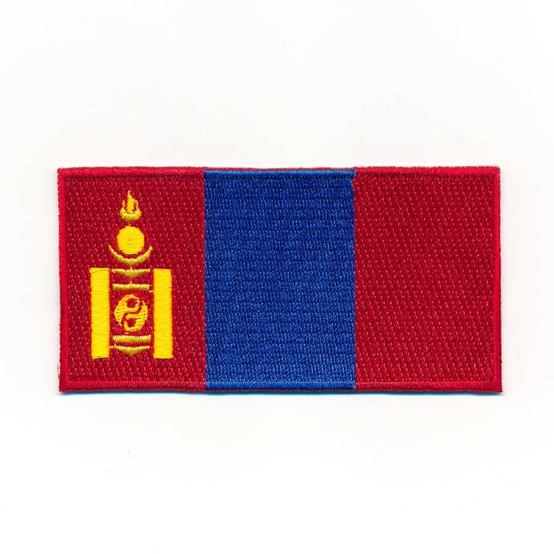 hegibaer 50 x 25 mm Mongolei Flagge Asien Ulaanbaatar Flags Aufnäher Aufbügler 1079 A von hegibaer