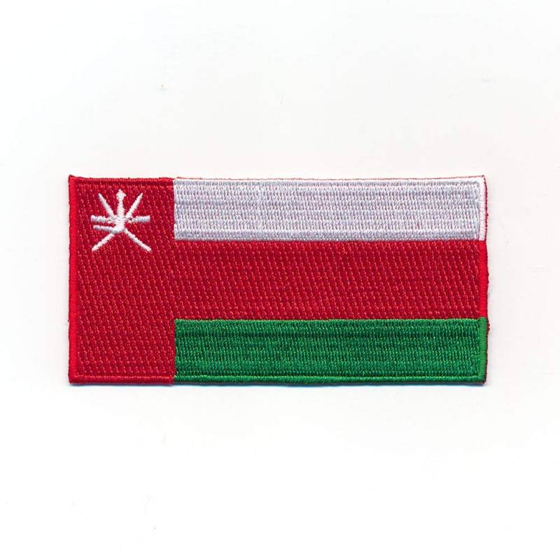 hegibaer 50 x 25 mm Sultanat Oman Maskat Flag Flagge Patche Aufnäher Aufbügler 1148 A von hegibaer