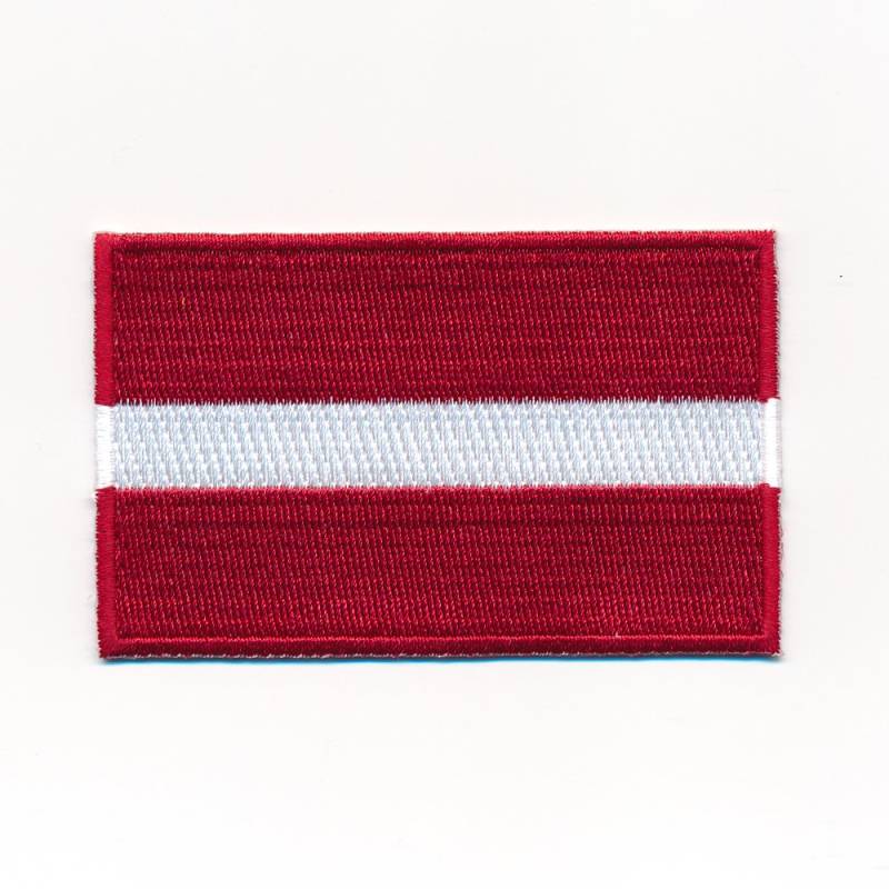 hegibaer 80 x 50 mm Lettland Riga Flagge Baltikum EU Flag Patch Aufnäher Aufbügler 1053 X von hegibaer