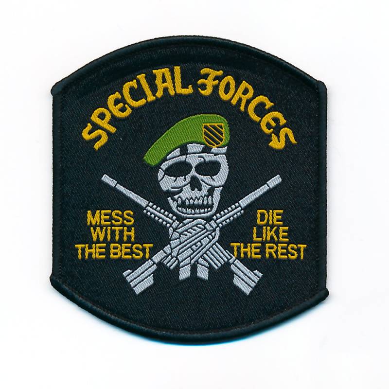 hegibaer 80 x 90 mm Special Forces Skull Totenkopf Waffe Patch Aufnäher Aufbügler 0779 X von hegibaer