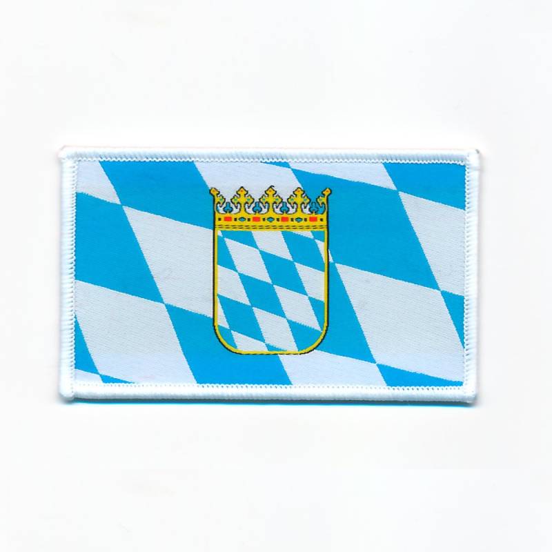 hegibaer 90 x 50 mm Bayern Flagge mit Wappen München BRD Patch Aufnäher Aufbügler 0723 X von hegibaer