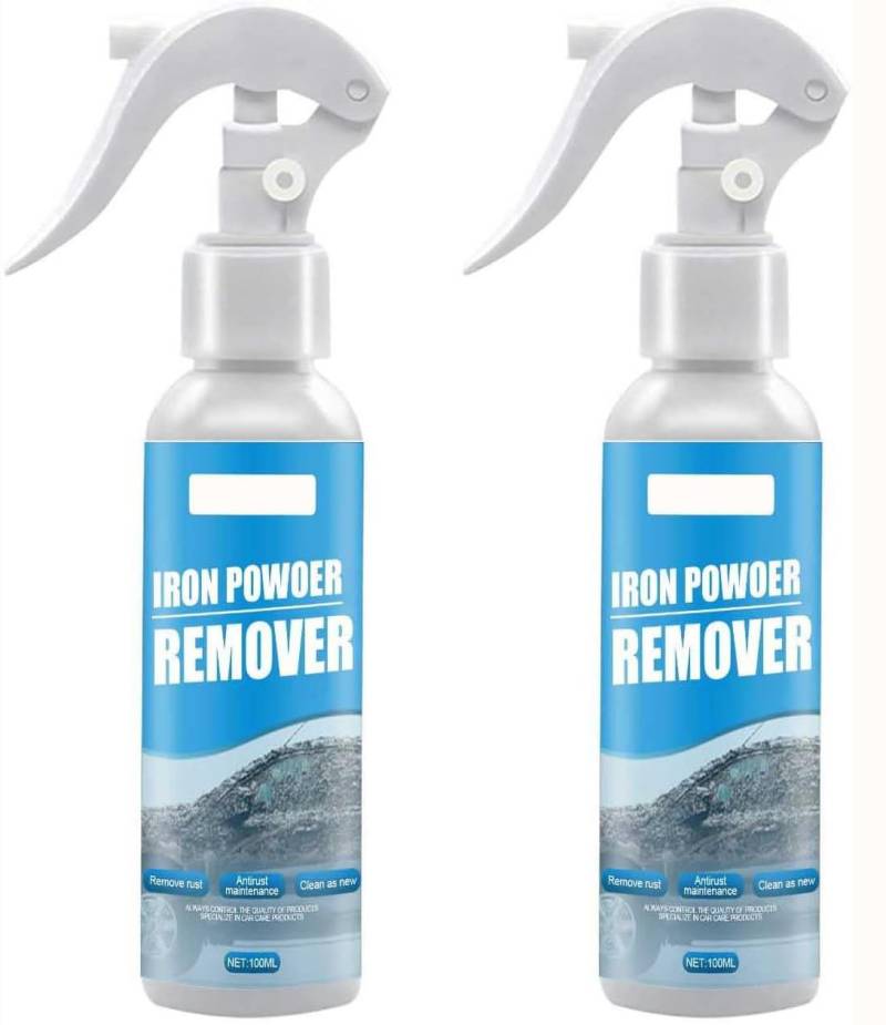 hgerGWW 2 Stück Iron Powder Remover, Rust Remover Spray, Rostentferner Auto, Rostentferner Reinigungsspray, Auto Rost Entfernung Spray, Car Rust Remover, Rust Remover for Metal, 100ml (2pcs) von hgerGWW