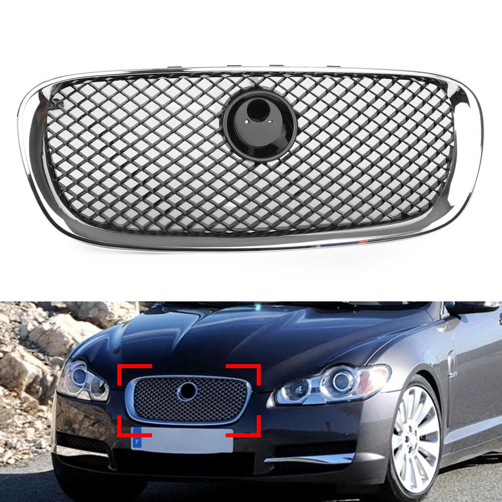 Kühlergrill Frontstoßstange Auto Frontschürze Kühlergrill Oberen Mesh Grill Für Jaguar Für X250 Für XF Für XFR Für XFRS 2008 2009 2010 2011 Front Stoßstange Grill von hgudyr