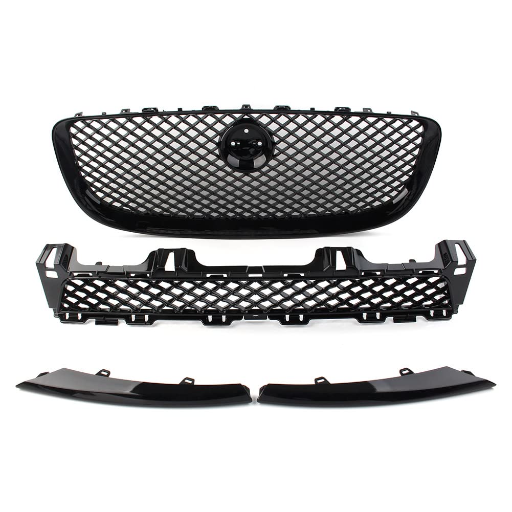 Kühlergrill Frontstoßstange Auto-Frontstoßstangengrill Oberer Unterer Mesh-Grill Für Jaguar Für XJ 2010 2011 2012 2013 2014 2015 Front Stoßstange Grill von hgudyr