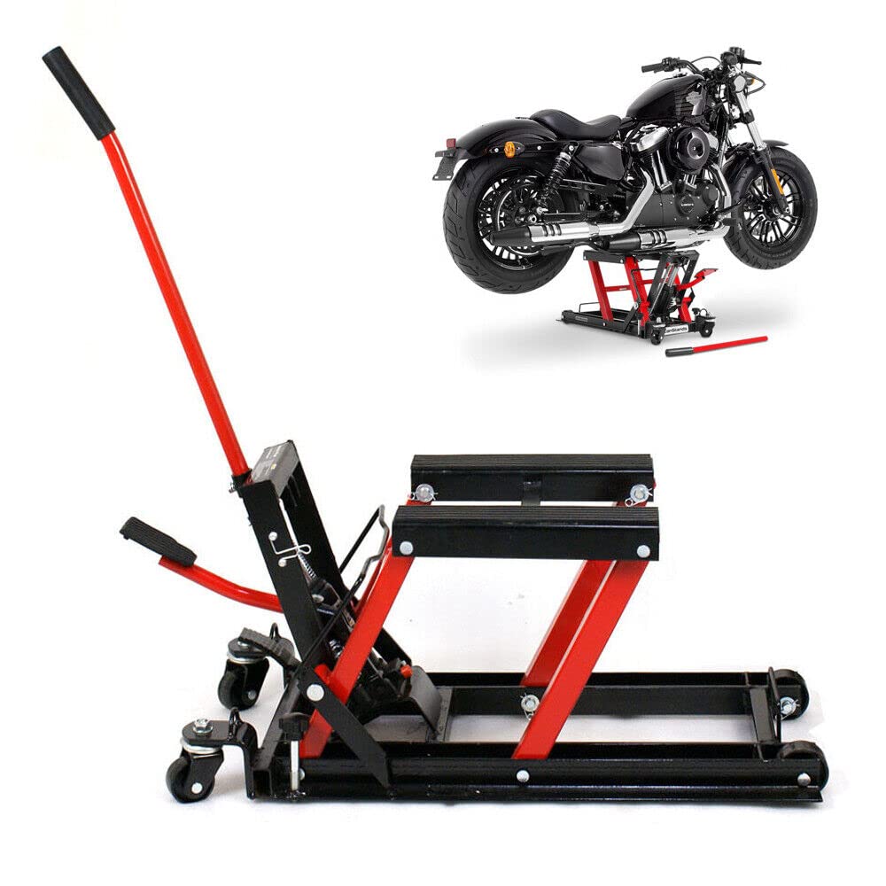 hinnhonay Motorradheber Motorradhebebühne,680kg Garage Heben Sie Jack Table an Moto-Aufzug,Einstellbare 11.5-37.5 cm Montagebock Motorrad von hinnhonay