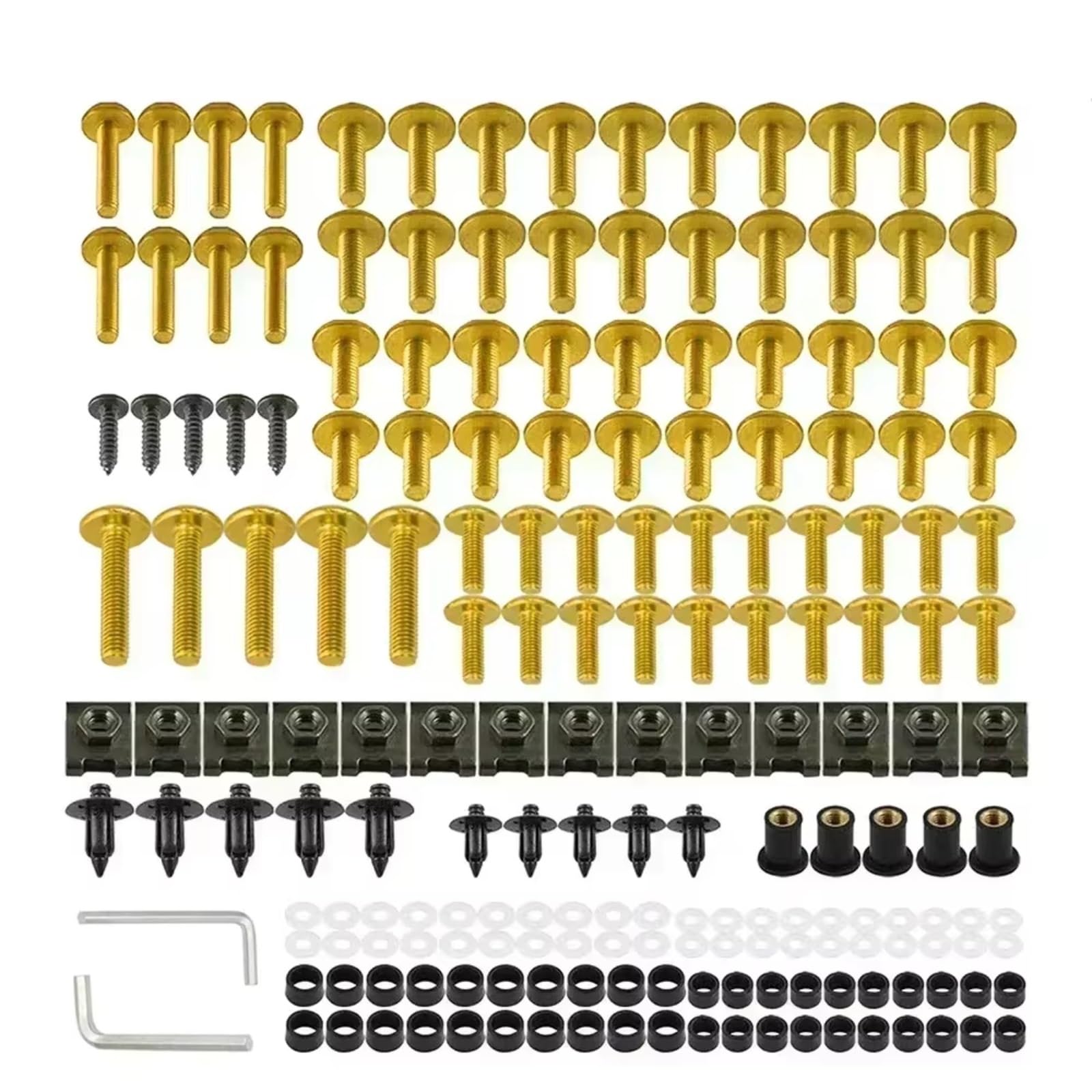 Kompatibel Mit Aprilia Für Shiver 900 750 Für SL750 GT Motorradzubehör Verkleidungsschrauben-Set Schrauben-Set Motorrad Muttern(Yellow) von hivxwerm