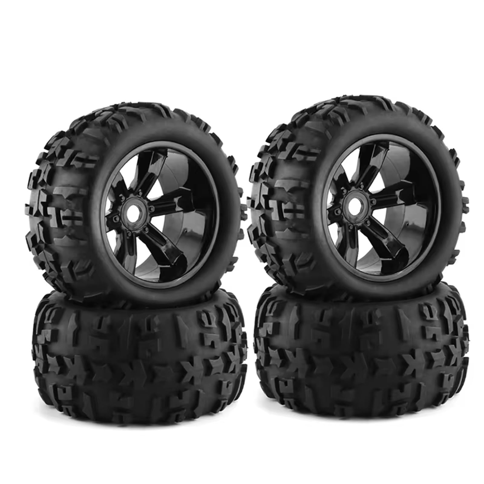 hjuink Beadlock Felgen Reifen Kompatibel Mit ARRMA Für Für traxxas 1/8 RC-Auto Für Buggy-Reifen, LKW-Reifen, 4 Stück, 150 Mm Radreifen, 17 Mm Sechskant, Upgrade-Teile(Black) von hjuink