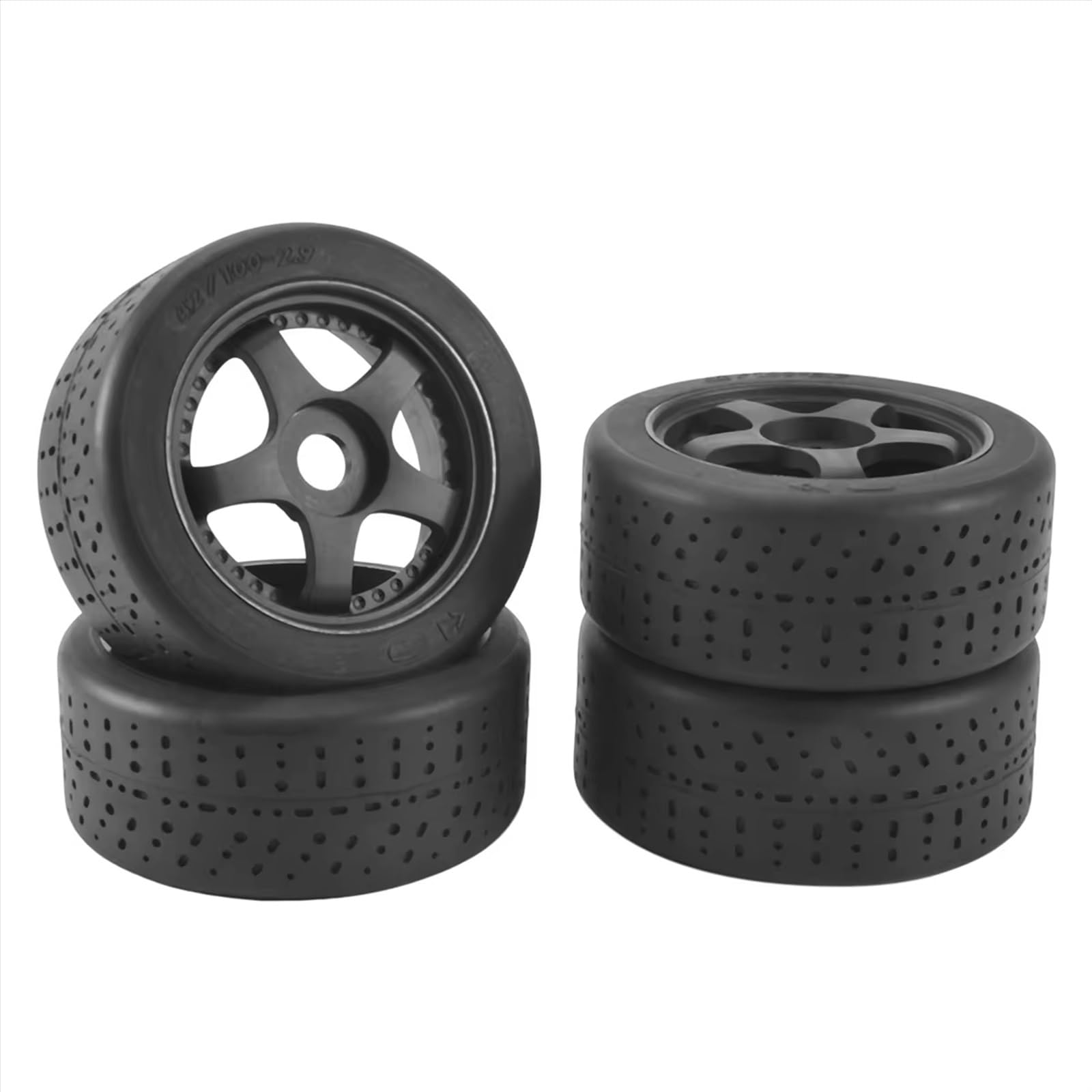 hjuink Beadlock Felgen Reifen Kompatibel Mit Arrma Für Infraction Für Felony Für Limitless, 4 Stück, 100 X 42 Mm, 5-Speichen-Reifen, 17 Mm Radsechskant, 1/7 RC-Auto-Upgrade-Teile von hjuink