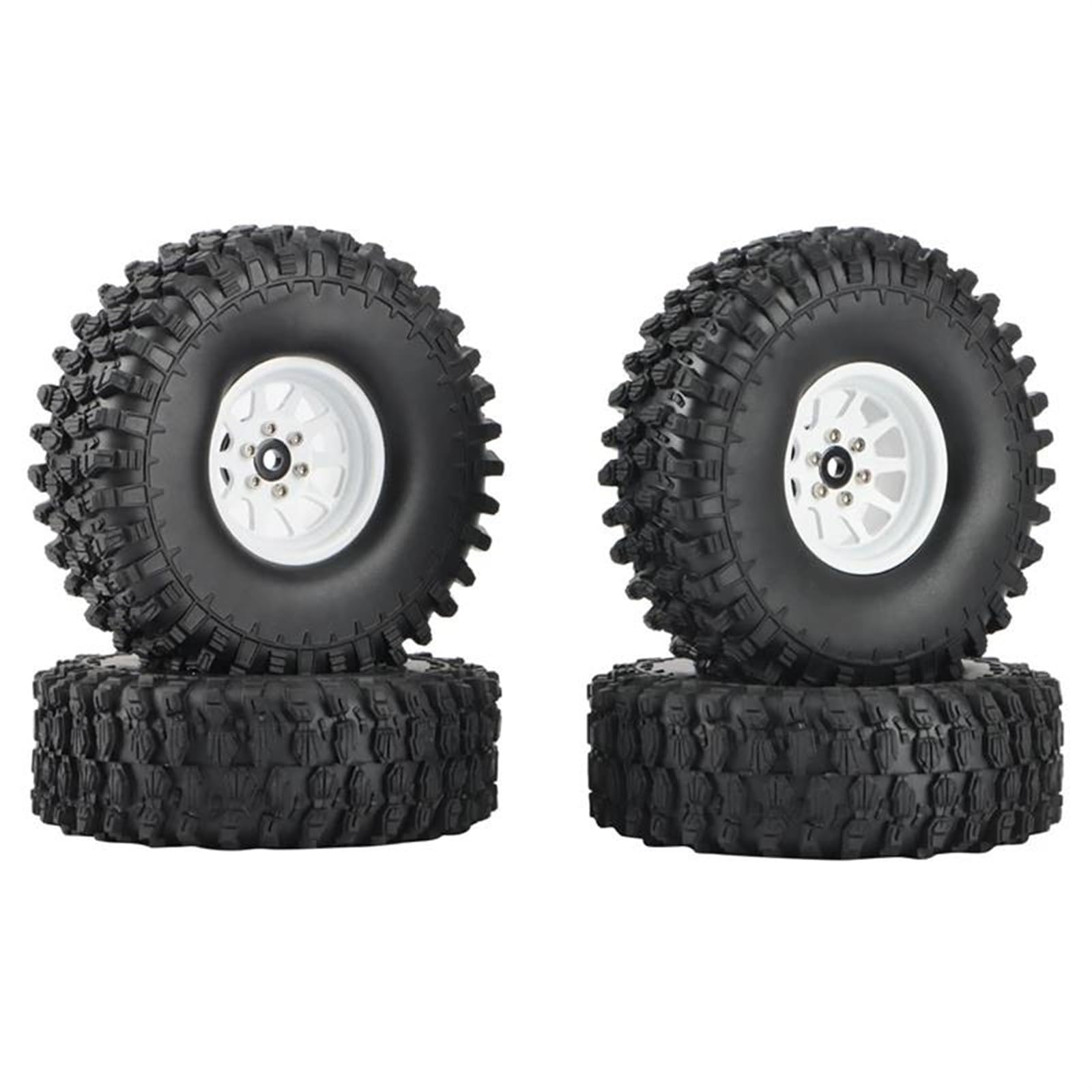 hjuink Beadlock Felgen Reifen Kompatibel Mit Axial SCX10 90046 AXI03007 Für Für traxxas TRX4 Für Redcat Gen8 1/10 RC Crawler Car, 4-TLG. 1,9-Felgenreifen, Upgrade-Zubehör von hjuink