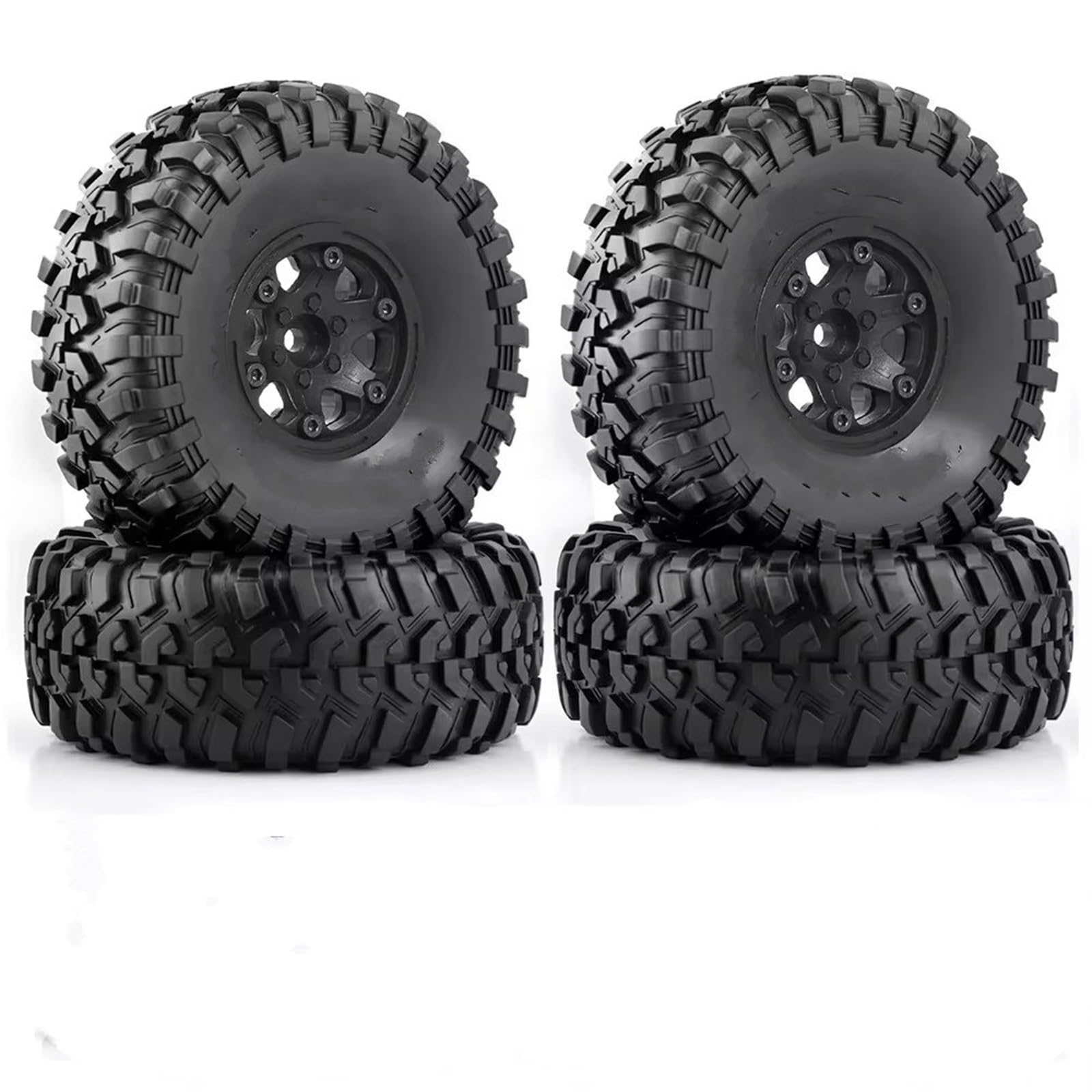 hjuink Beadlock Felgen Reifen Kompatibel Mit Axial SCX10 Für Wraith Für Capra TRX4 YK4082 Für Emo 1/8 1/10 RC Crawler Car, 4 Stück 132 Mm 2,2 Zoll Beadlock-Felgenreifensatz von hjuink