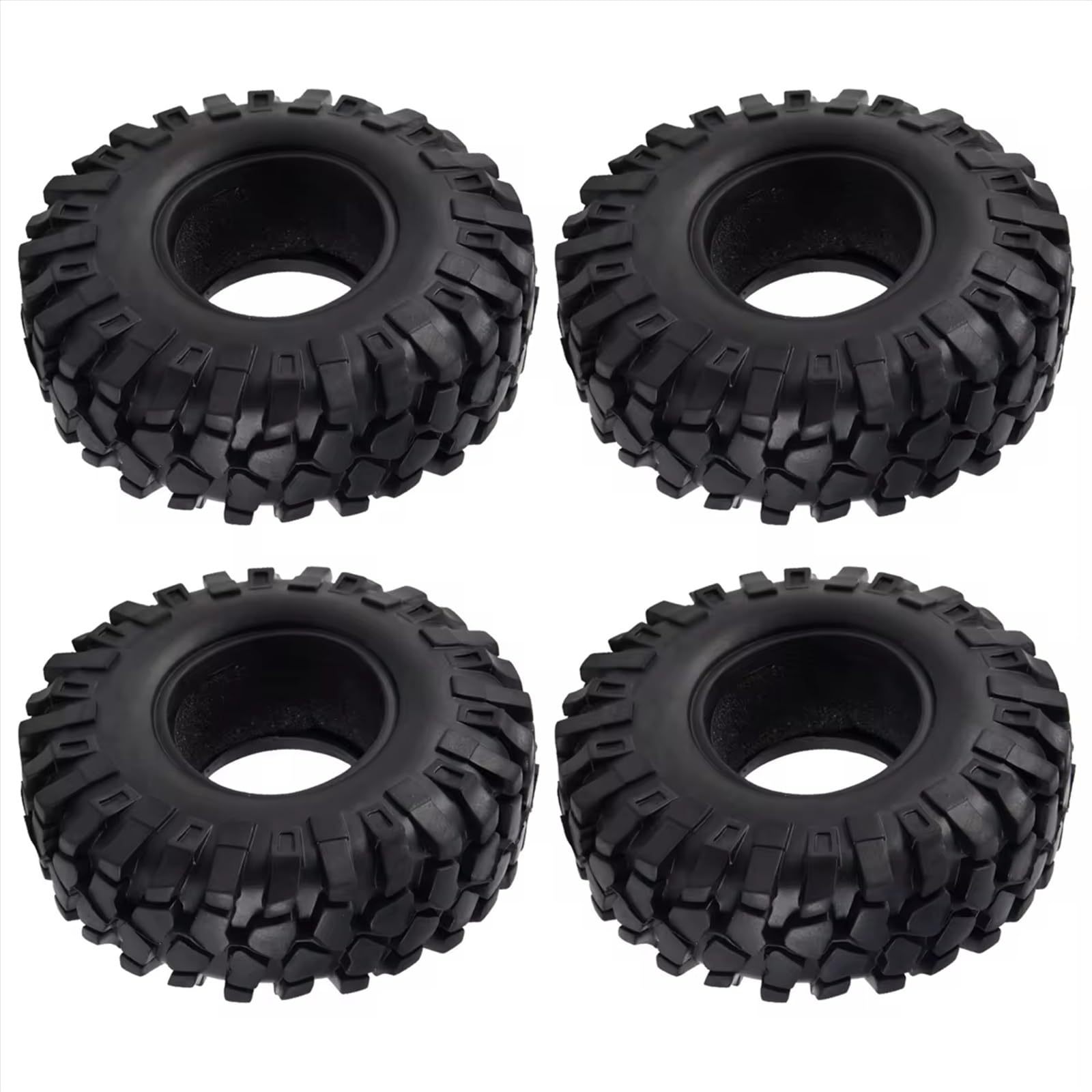 hjuink Beadlock Felgen Reifen Kompatibel Mit Axial SCX10 III AXI03007 90046, 4 Stück, 1,9 Zoll, Gummireifen, 1,9 Radreifen, 108 X 40 Mm, 1/10 RC Crawler TRX4 von hjuink