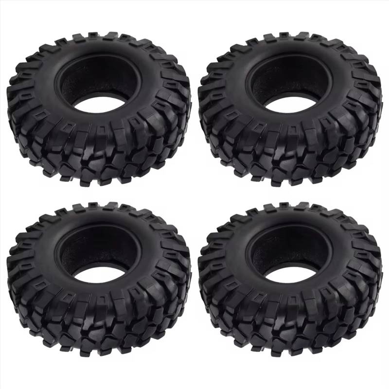 hjuink Beadlock Felgen Reifen Kompatibel Mit Axial SCX10 III AXI03007 90046, 4 Stück, 1,9 Zoll, Gummireifen, 1,9 Radreifen, 108 X 40 Mm, 1/10 RC Crawler TRX4 von hjuink