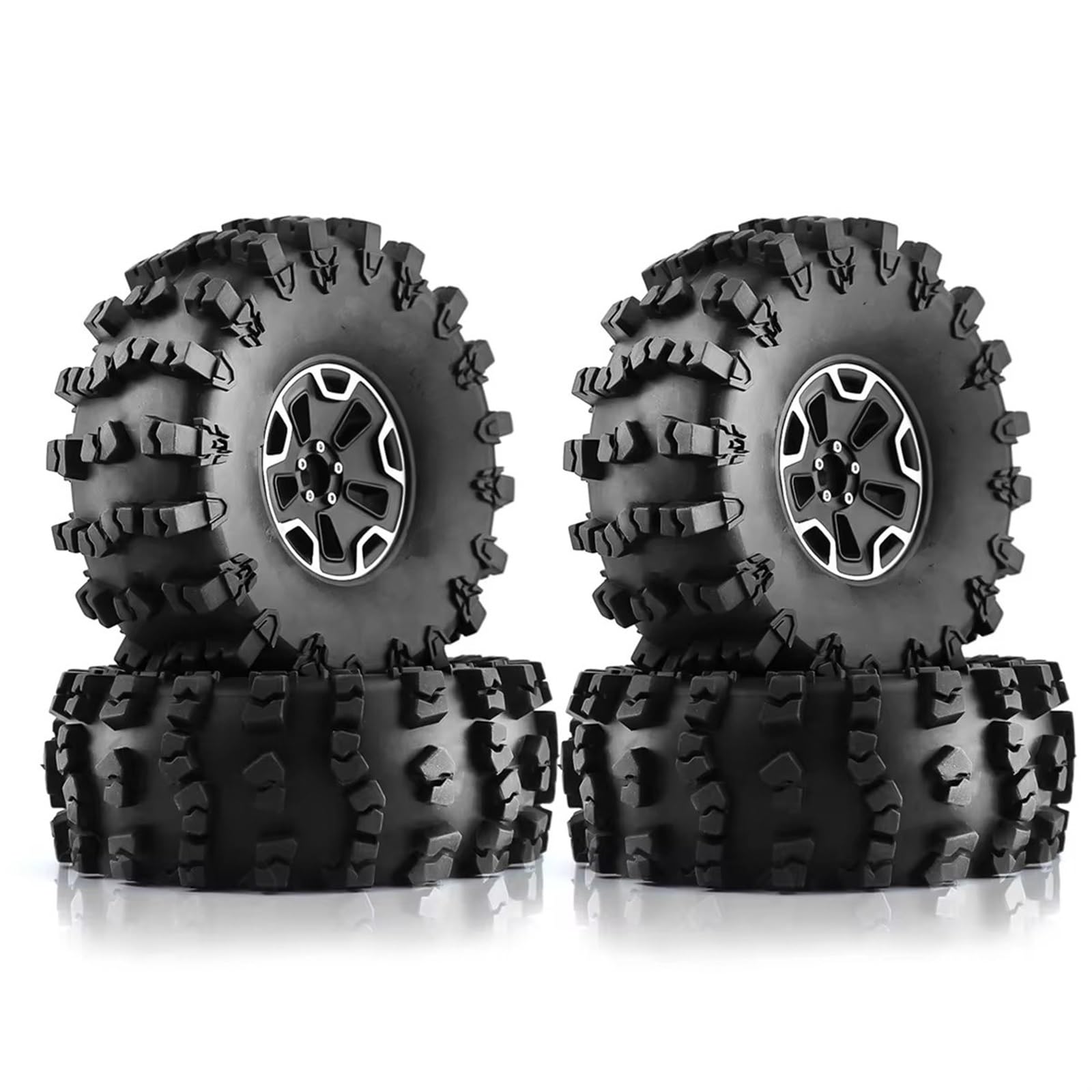 hjuink Beadlock Felgen Reifen Kompatibel Mit Crawler Für Auto Für Axial SCX10 Für Wraith Für Capra RR10 RBX10 Für Für traxxas TRX4 1/10 RC 4-TLG. 150 Mm 2,2-Zoll-Felgenreifen von hjuink