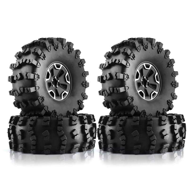 hjuink Beadlock Felgen Reifen Kompatibel Mit Crawler Für Auto Für Axial SCX10 Für Wraith Für Capra RR10 RBX10 Für Für traxxas TRX4 1/10 RC 4-TLG. 150 Mm 2,2-Zoll-Felgenreifen von hjuink