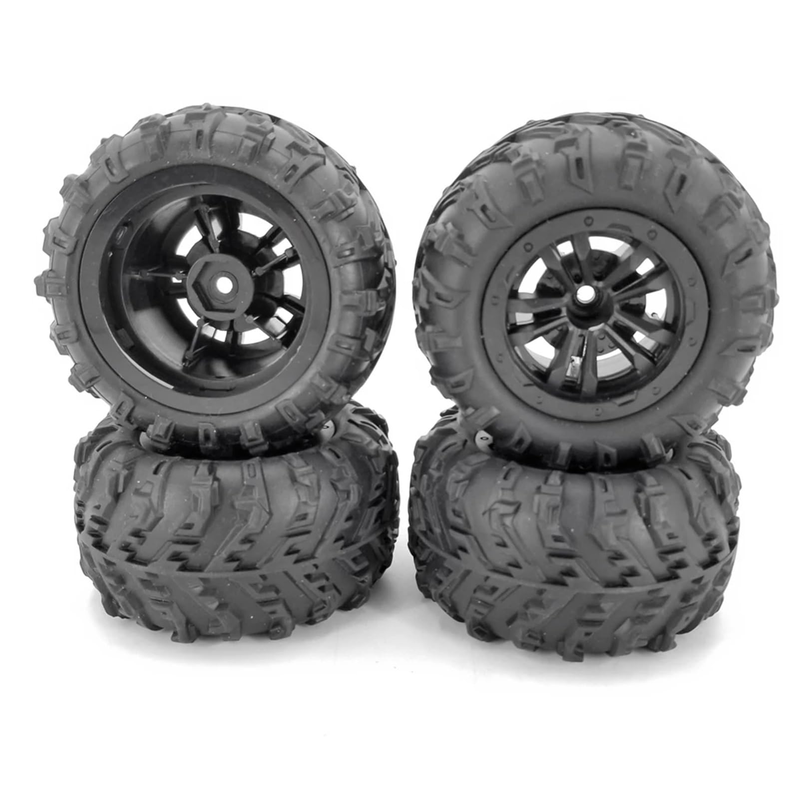 hjuink Beadlock Felgen Reifen Kompatibel Mit HBX 16889 Für WLtoys 124016/124017 Für Truggy Truck Mit 12 Mm Metall-Sechskant-Offroad-Rad, 4 Stück Gummi-Winterreifen von hjuink