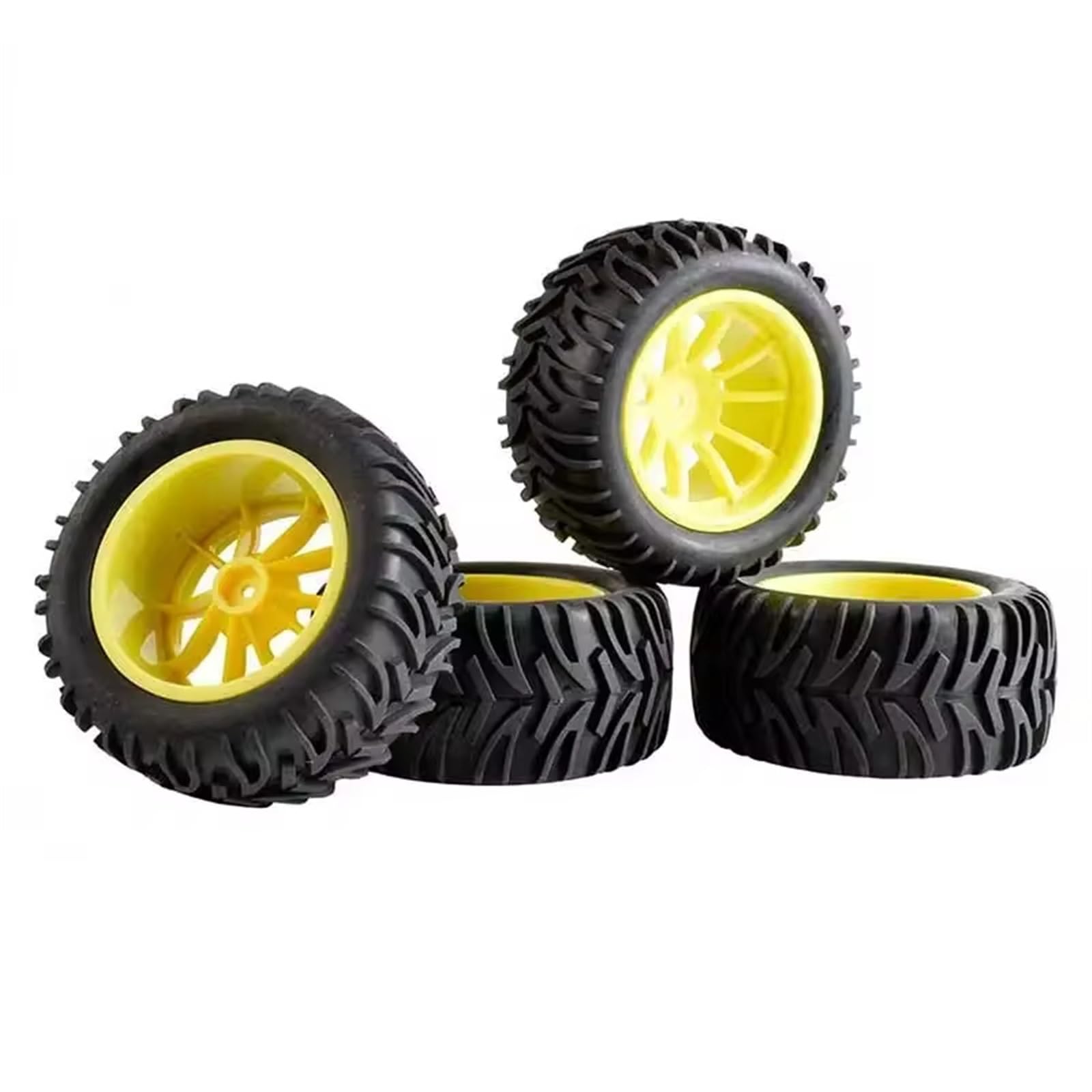 hjuink Beadlock Felgen Reifen Kompatibel Mit HSP Für Infinite 1/10 Fernbedienung Auto 94111 Reifen 120mm Für Monster Truck Rad Kupplung 12mm Upgrade Teile(Yellow) von hjuink