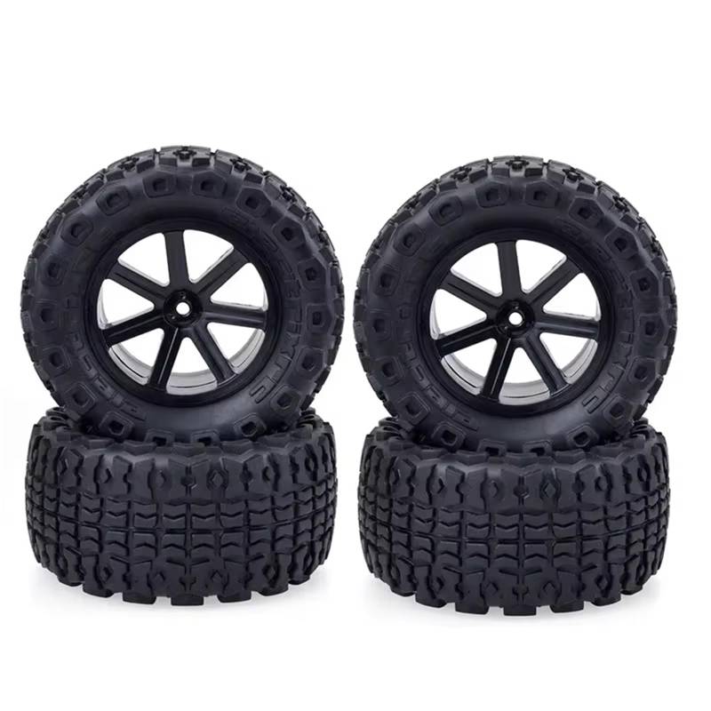 hjuink Beadlock Felgen Reifen Kompatibel Mit Trxs 1/10 Fernbedienung Truggy 4 STK 110 Mm RC Short Course Für Desert Truck Felgenreifensatz 12 Mm Nabensechskant(Black) von hjuink