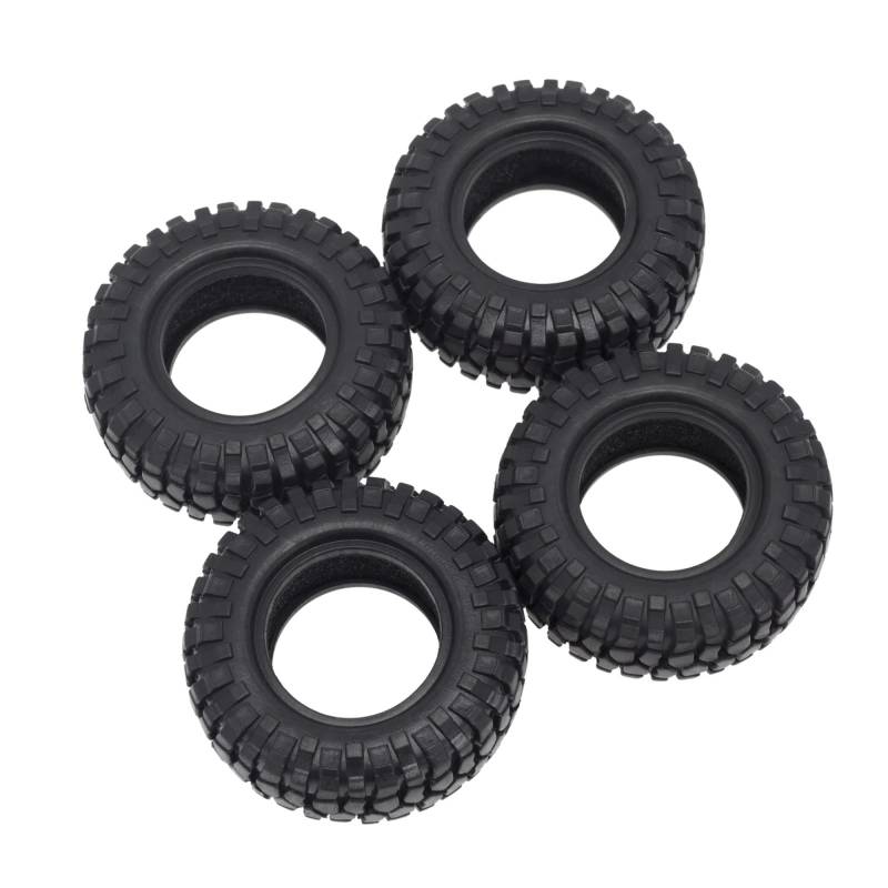 hjuink Beadlock Felgen Reifen Kompatibel mit Axial SCX24 90081 AXI00002 1/24 RC Crawler Auto Upgrade Teile 4PCS 48mm 1,0 Weiche Gummi Rad Reifen Reifen von hjuink