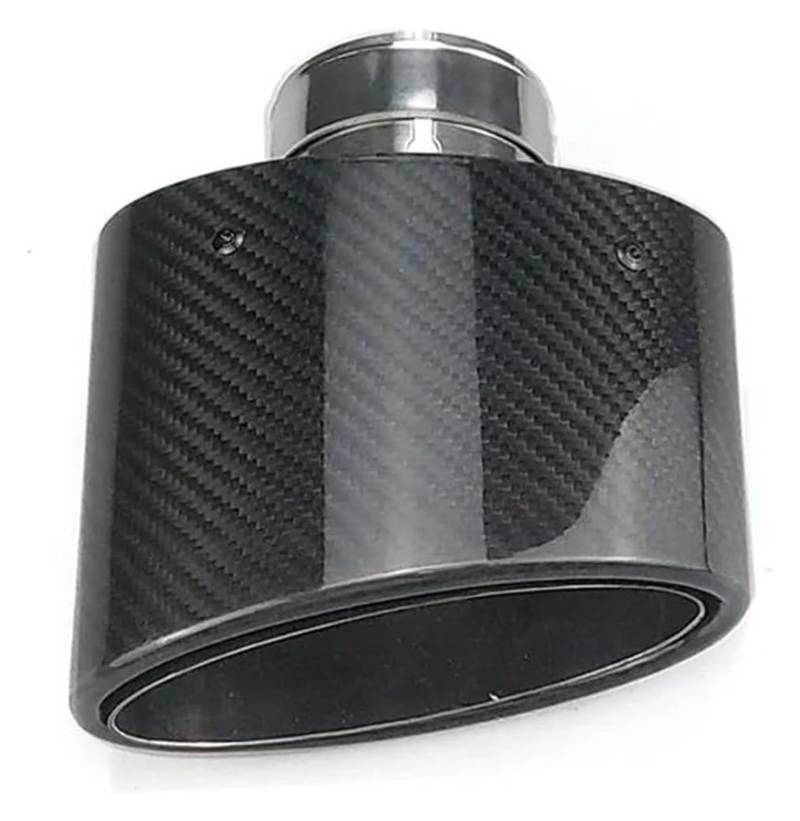 Auspuffendrohre Edelstahl Silber Auspuffrohr Düse Auto Schalldämpfer Carbon Spitze Auspuff System Glänzend Universal Oval Breite 150mm(Right-Inlet 51mm) von holohol