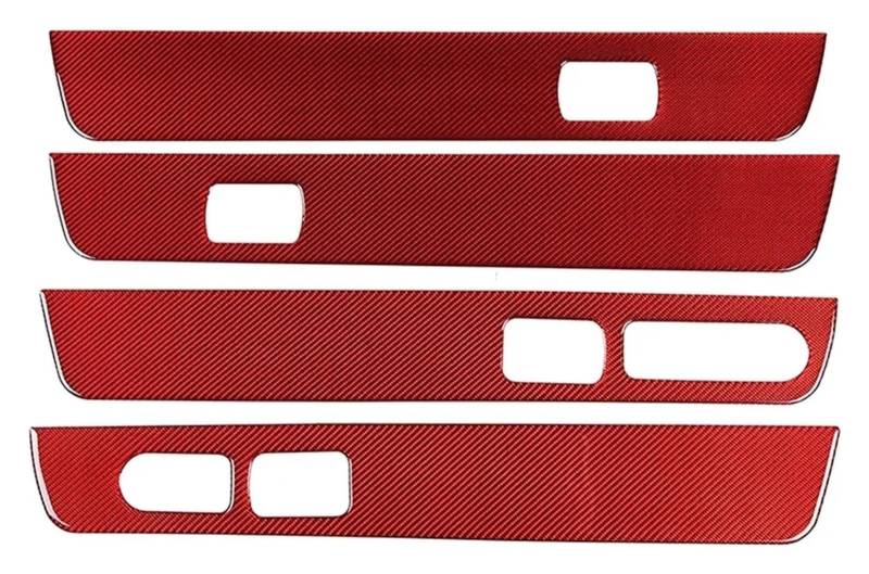 Bedienfeld Dekoration Für Hummer H2 2003-2007 Auto Innen Tür Panel Trim Aufkleber Dekoration Zubehör(rot) von holohol