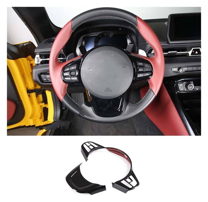 Bedienfeld Dekoration Für T&oyota GR Für Supra MK5 A90 A91 2019-2022 ABS Auto Stil Zubehör Lenkrad Trim Abdeckung Rahmen Aufkleber Auto(Piano Black) von holohol