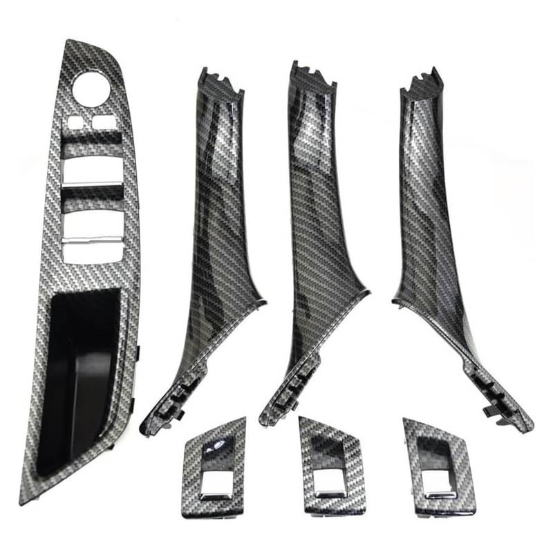 Ziergriffabdeckung Für B&MW 5 Series F10 F11 F18 2010–2017 520 523 525 RHD LHD Kohlefaser Auto Innentürgriff Panel Pull Trim Cover(Lhd Carbon Set) von holohol